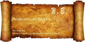 Modrovich Betti névjegykártya